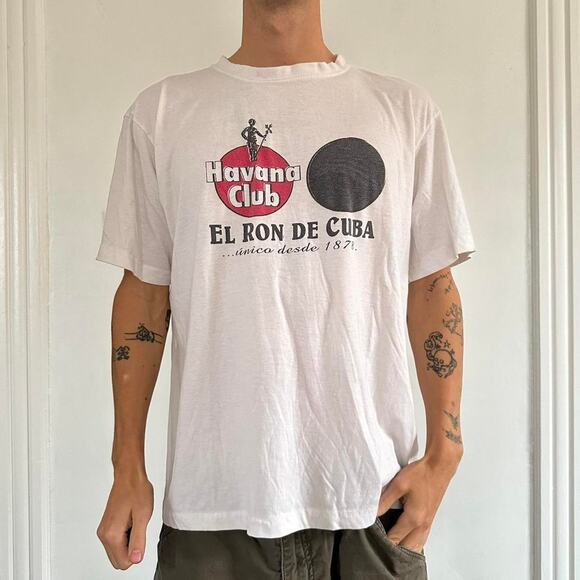 Vintage 80s 90s Retro Thin Cuba Havana Club Graphic Tee - Picture 5 of 5